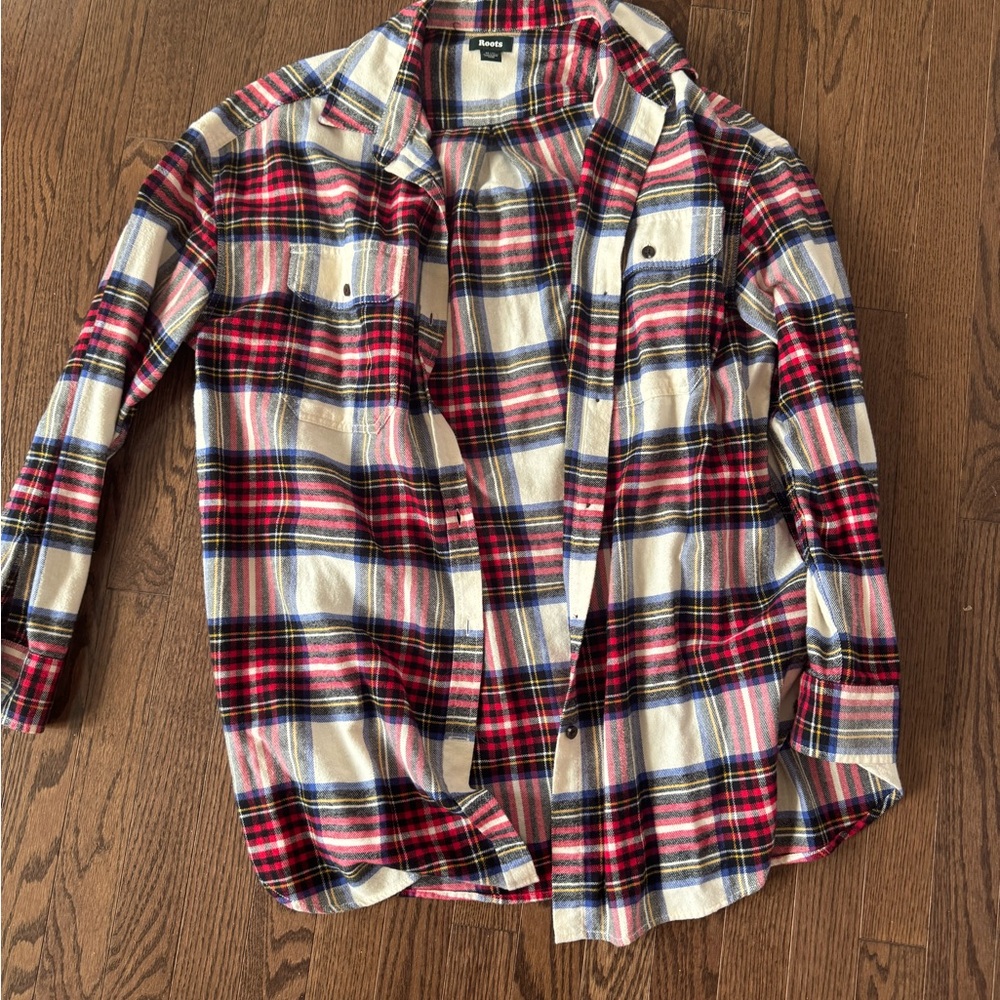 Roots Casual Plaid Shirt - Red, Blue, White